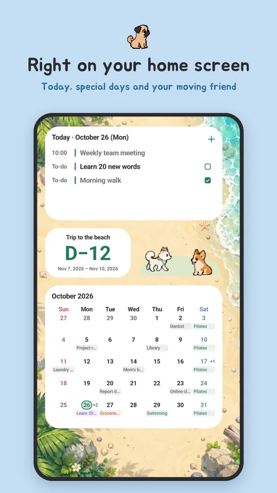 Harumung home screen widgets